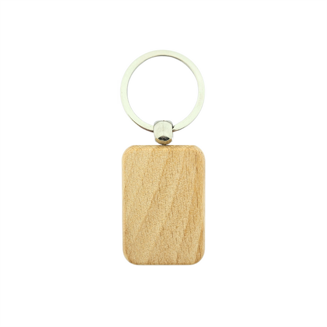 Blank wooden keychain small rectangle 44 x 40 mm - 1 pc