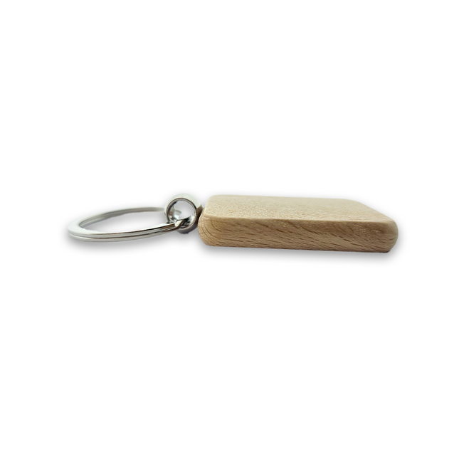 Blank wooden keychain small rectangle 44 x 40 mm - 1 pc