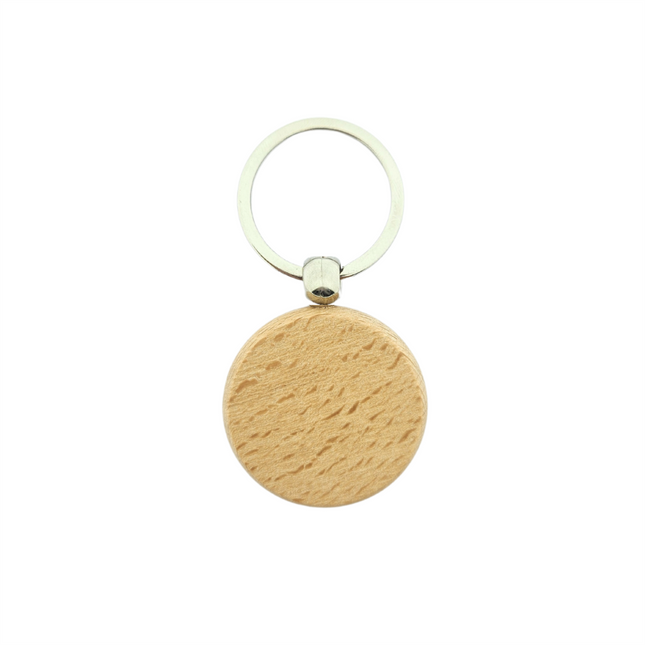 Blank wooden keychain cirkel 40 mm - 1 pc