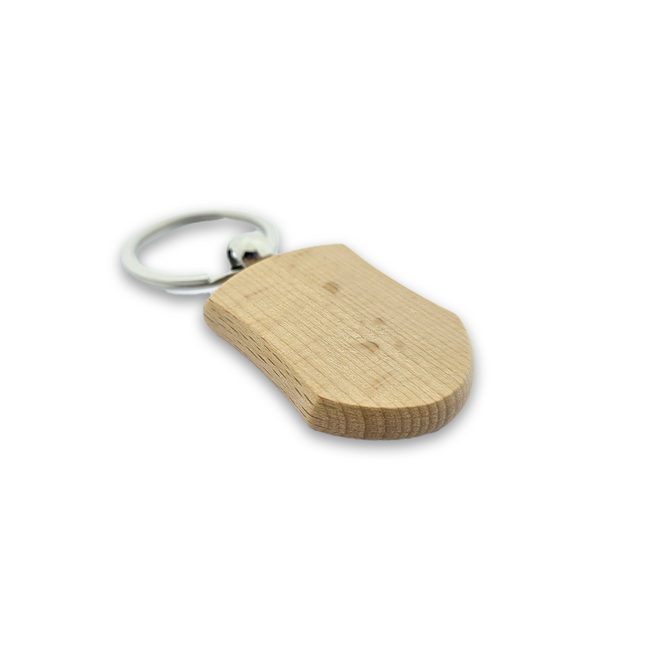 Blank wooden keychain shield 45 x 32 mm - 1 pc