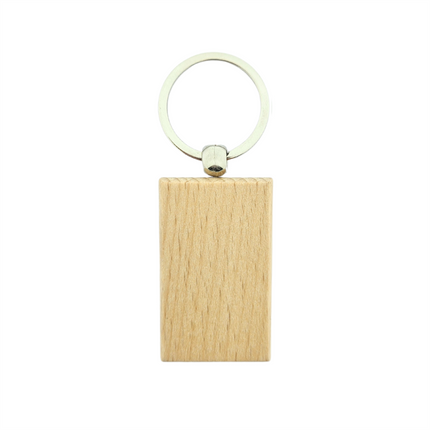 Blank wooden keychain medium rectangle 51 x 32 mm - 1 pc