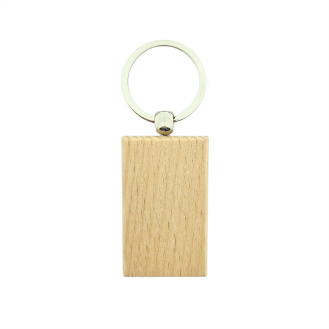 Blank wooden keychain medium rectangle 51 x 32 mm - 1 pc