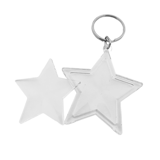 Star-shaped blank acrylic keychain