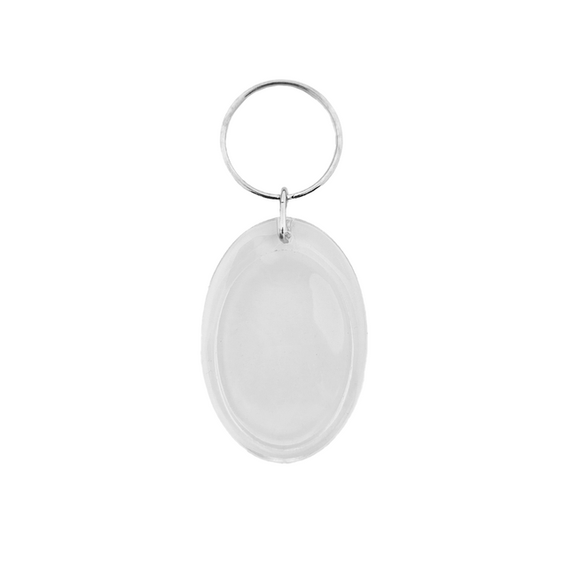 Small oval blank acrylic keychain