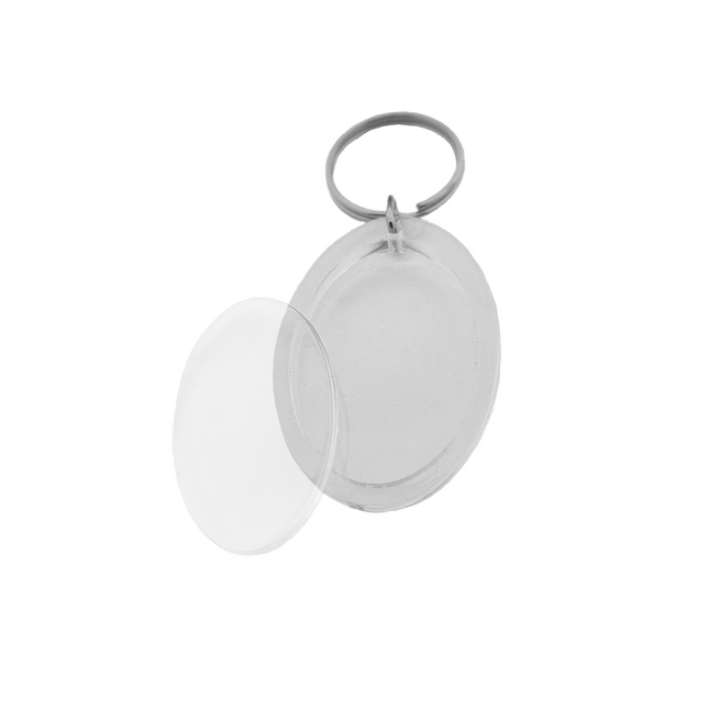Small oval blank acrylic keychain
