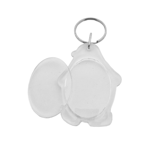 Penguin-shaped blank acrylic keychain