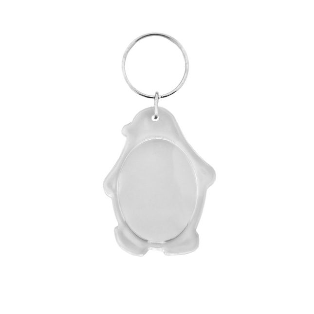 Penguin-shaped blank acrylic keychain