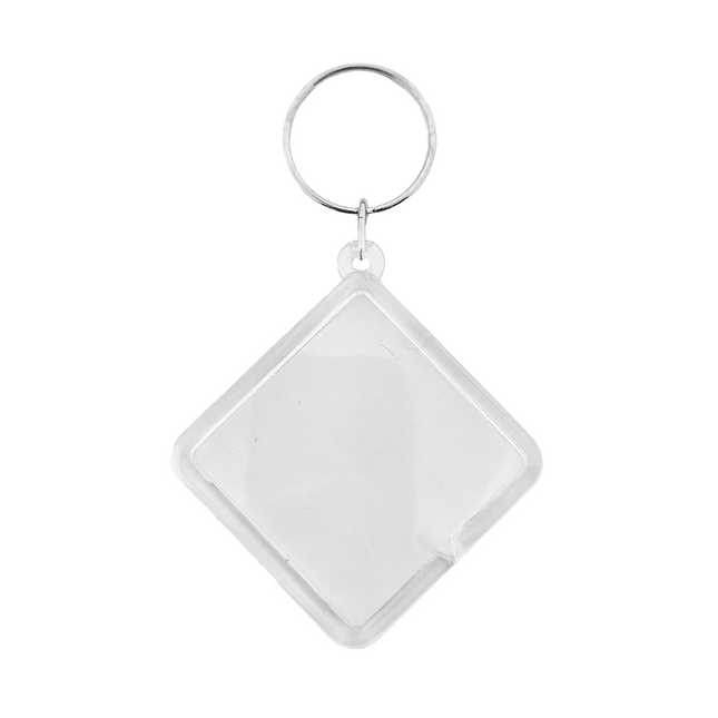 Large diamond-shaped blank acrylic keychain