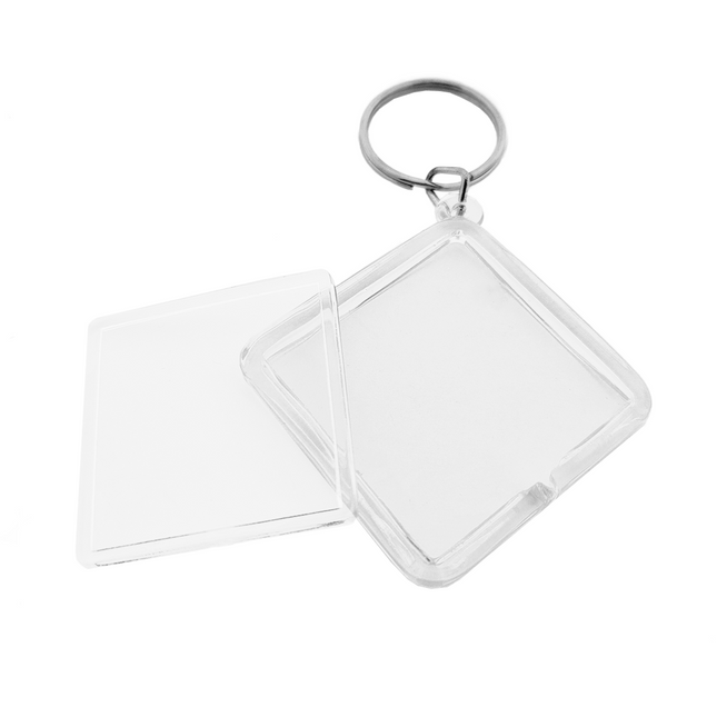 Large diamond-shaped blank acrylic keychain
