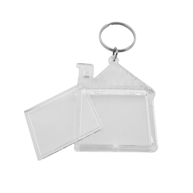 House-shaped blank acrylic keychain