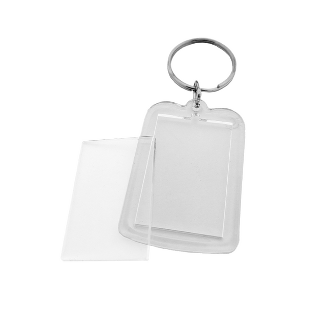Medium rectangle blank acrylic keychain