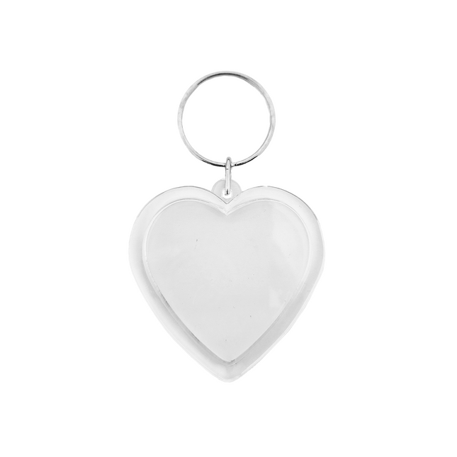 Medium heart-shaped blank acrylic keychain