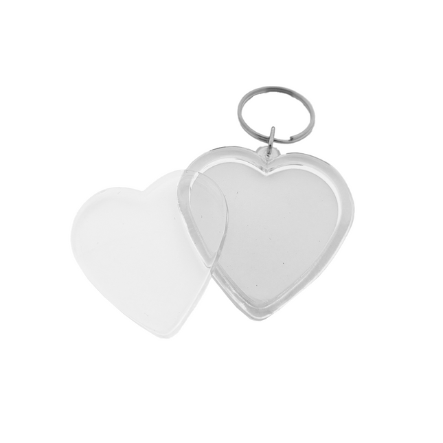 Medium heart-shaped blank acrylic keychain