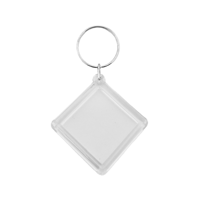 Small diamond-shaped blank acrylic keychain