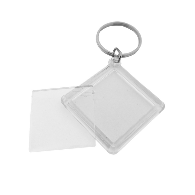Small diamond-shaped blank acrylic keychain
