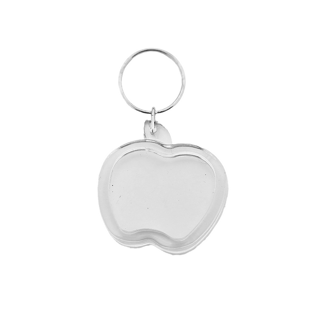 Apple-shaped blank acrylic keychain