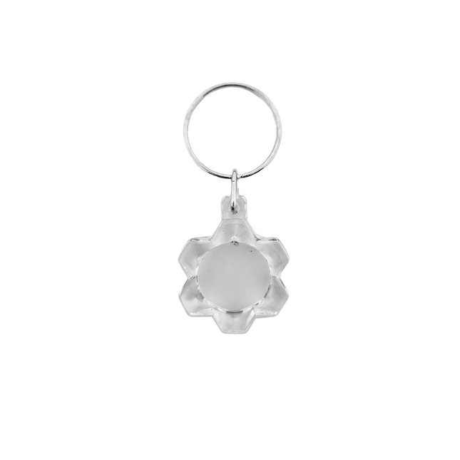 Flower-shaped blank acrylic keychain