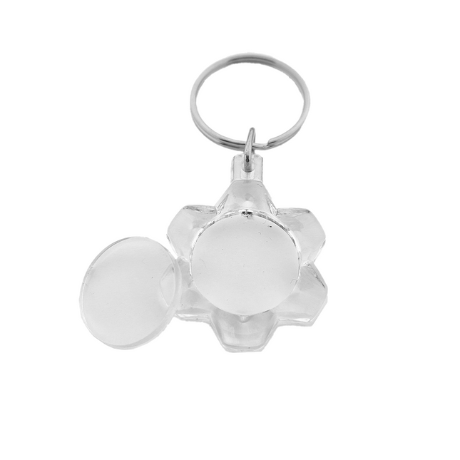 Flower-shaped blank acrylic keychain