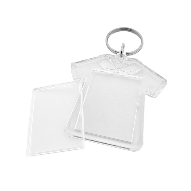 T-shirt-shaped blank acrylic keychain