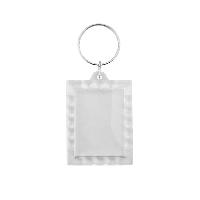 Ribbed rectangle blank acrylic keychain