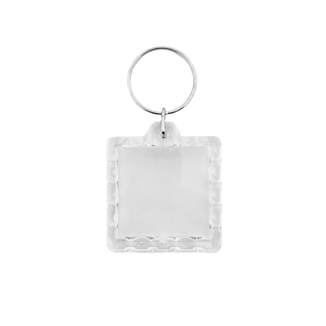 Ribbed square blank acrylic keychain