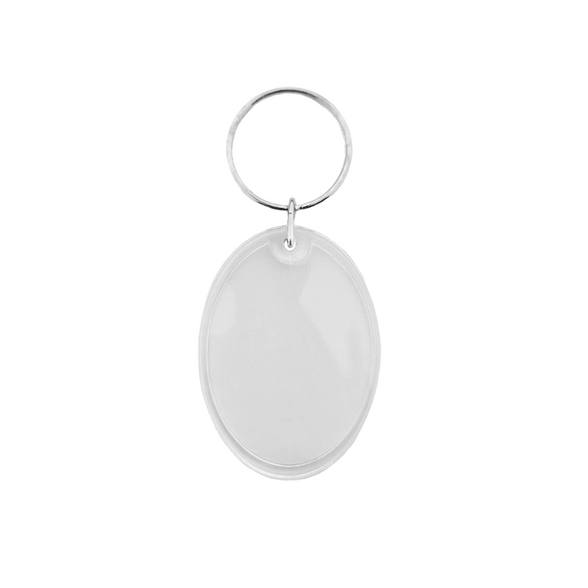Large oval blank acrylic keychain