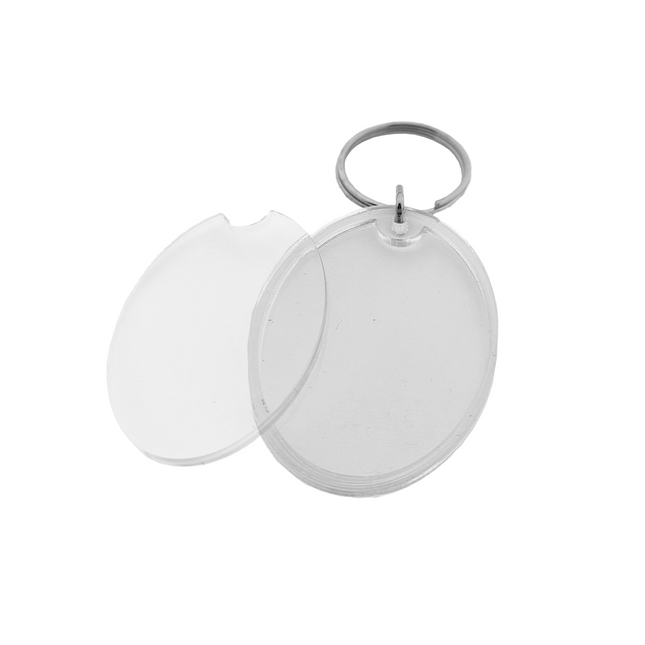 Large oval blank acrylic keychain