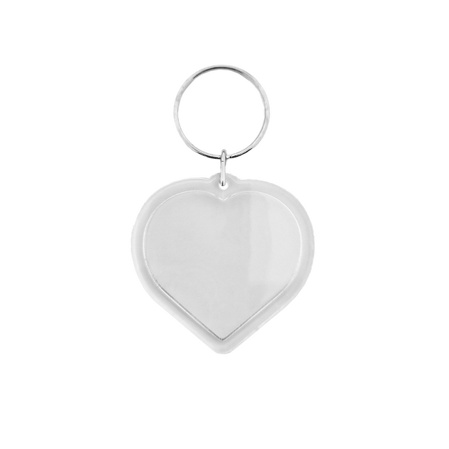 Large heart-shaped blank acrylic keychain