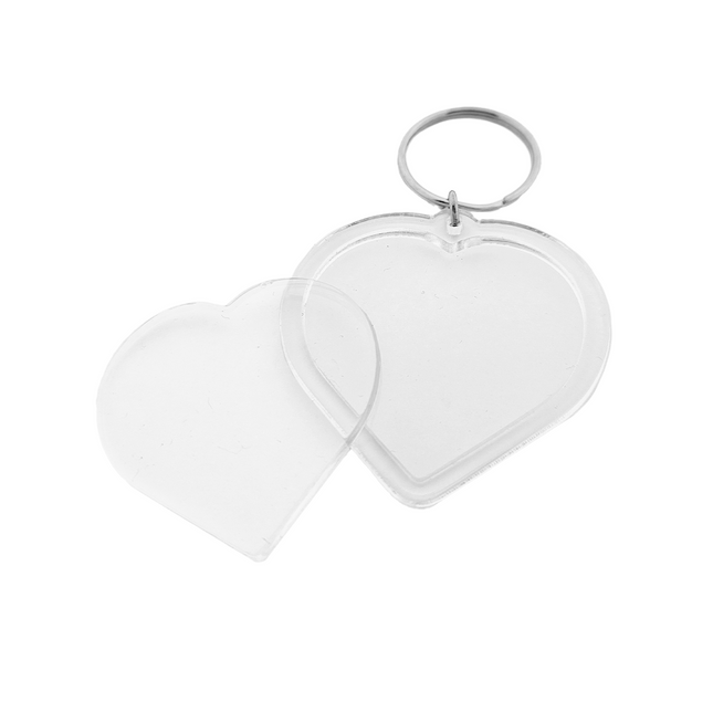 Large heart-shaped blank acrylic keychain