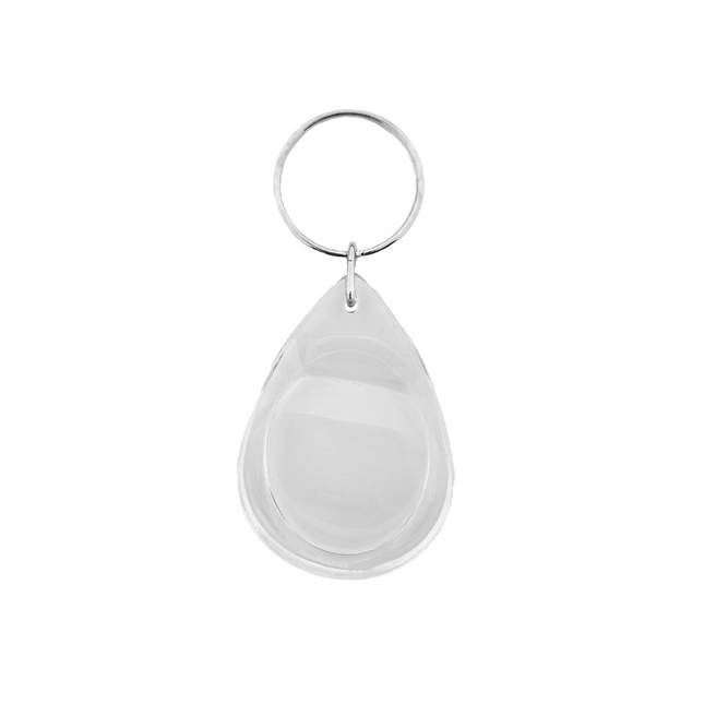 Teardrop-shaped blank acrylic keychain