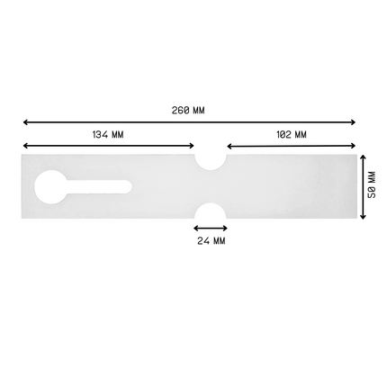Loop-lock labels white HDPE 260x50mm