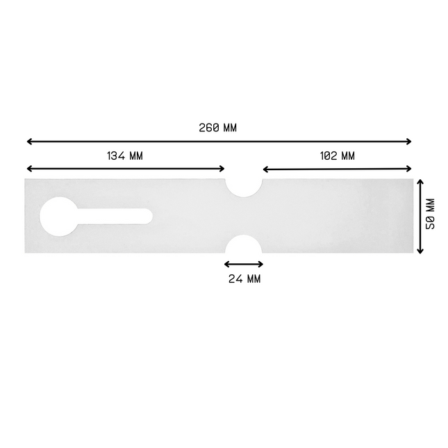 Loop-lock labels white HDPE 260x50mm