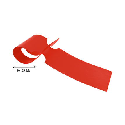 Loop-lock labels red HDPE 260x50mm