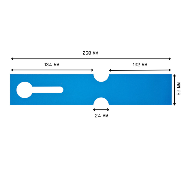 Loop-lock labels blue HDPE 260x50mm