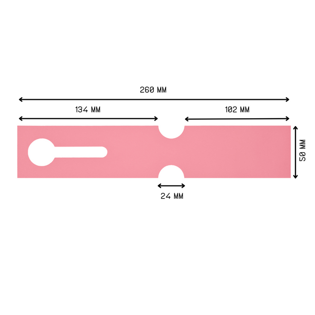 Loop-lock labels pink HDPE 260x50mm