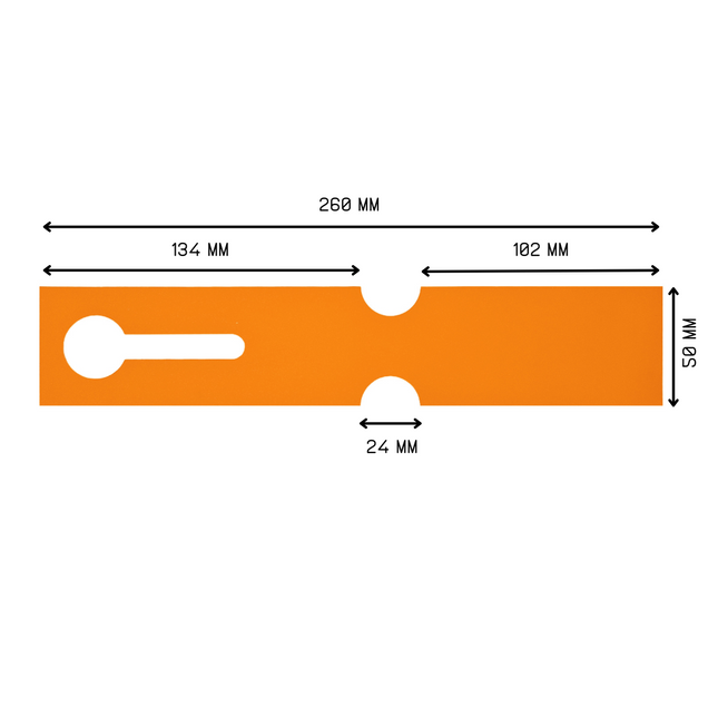 Loop-lock labels orange HDPE 260x50mm