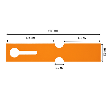 Loop lock labels orange HDPE 260x50mm
