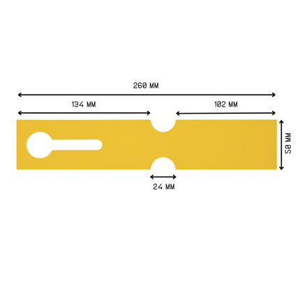 Loop-lock labels yellow HDPE 260x50mm