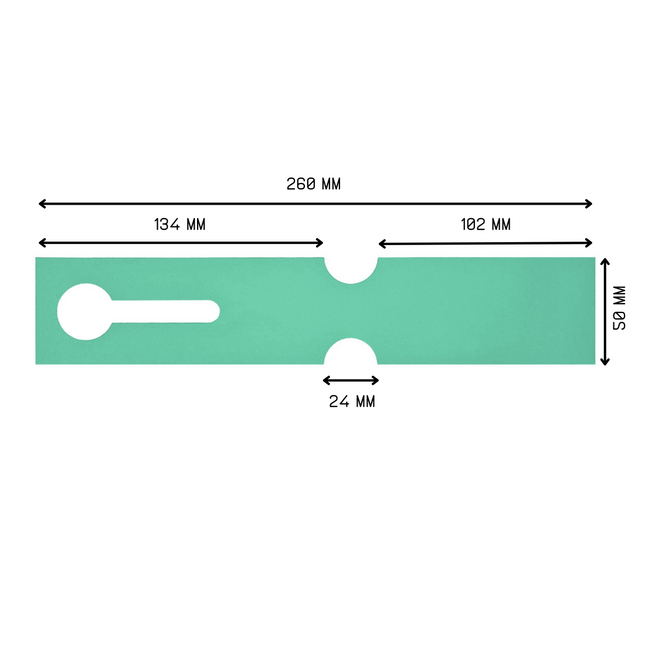 Loop-lock labels green HDPE 260x50mm