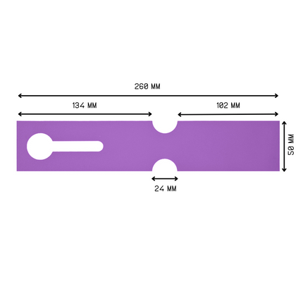 Loop lock labels purple HDPE 260x50mm