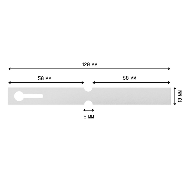 Loop-lock labels white PVC 120x13mm