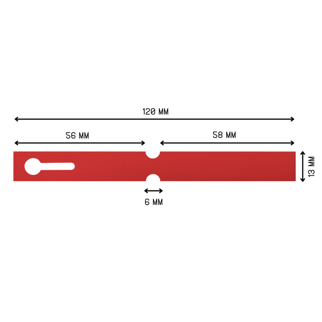 Loop-lock labels red PVC 120x13mm