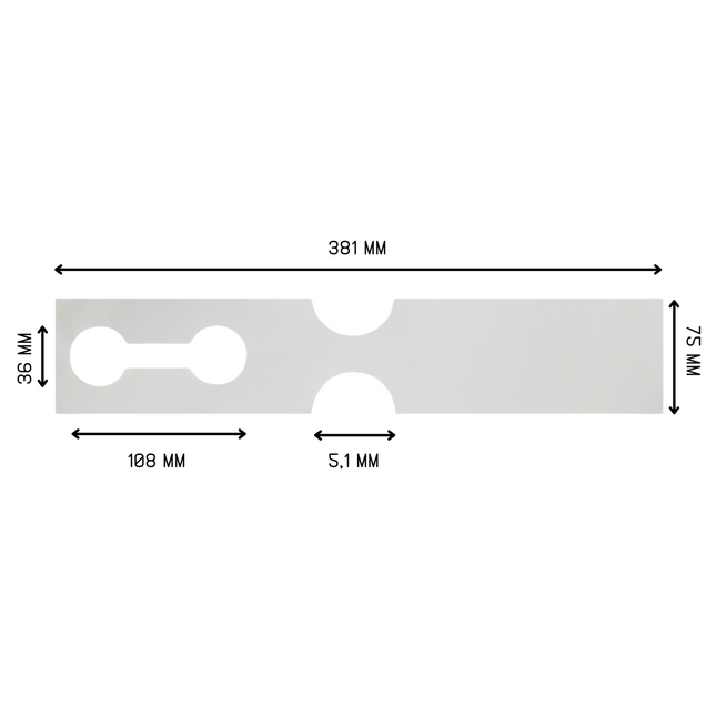 Custom loop lock labels white HDPE 381x75mm