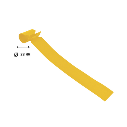 Loop-lock labels yellow HDPE 250x25mm