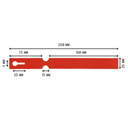 Loop lock labels red HDPE 250x25mm