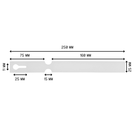 Loop-lock labels white HDPE 250x25mm
