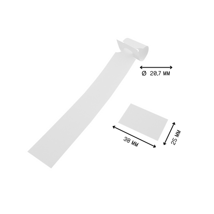 Custom loop lock labels white PET 250x25mm