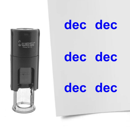 Stamp December - 10 mm print