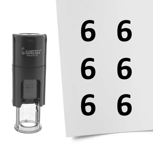 Number 6 stamp Ø10mm imprint - 1 pc