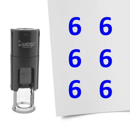 Stamp number 6 - 10 mm print